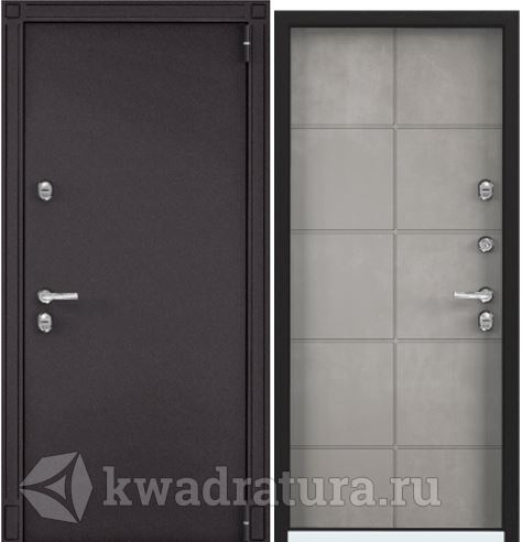 Дверь входная стальная Торэкс Snegir 55 8019/ПВХ Бетон серый S55-HT-1