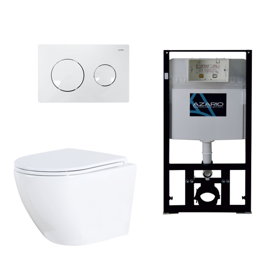 Инсталляция в комплекте Azario унитаз Grado N кнопка Savio AZ-8200-0012 белая