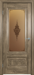 Межкомнатная дверь Triadoors 631 Дуб винчестер трюфель стекло Сатин бронза бронзовый пигмент