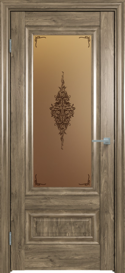 Межкомнатная дверь Triadoors 631 Дуб винчестер трюфель стекло Сатин бронза бронзовый пигмент