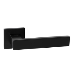 Дверная ручка на тонкой розетке Abriss R21.120 MBP/BL матовый черный/черный