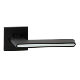 Дверная ручка на тонкой розетке Abriss R21.190 MBP/WH черный матовый/белый