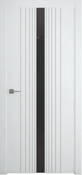 Межкомнатная дверь Albero Геометрия 8 эмаль белая стекло черное