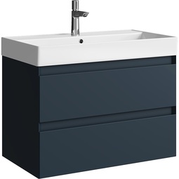 Тумба с раковиной Aqwella Geometria 80 серая 2 ящика