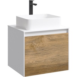 Тумба с раковиной Aqwella Mobi 60 белый/дуб балтийский