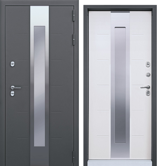 Входная дверь Атриум Ферум Термо Муар стеклопакет зеркальный