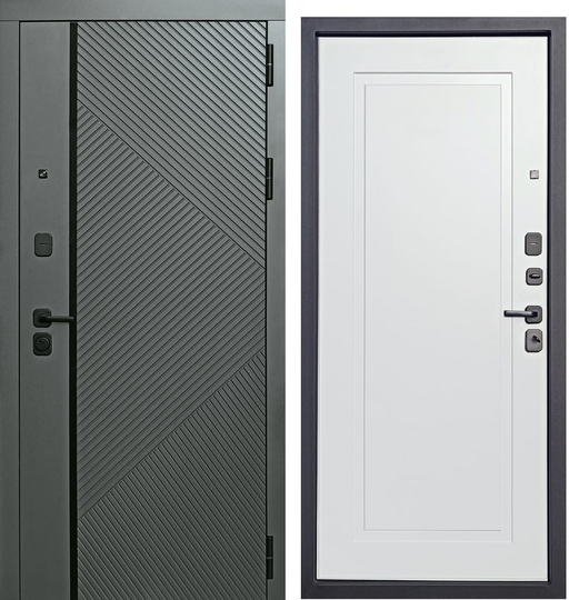 Входная дверь Атриум Ника Темно-зеленый/Белый