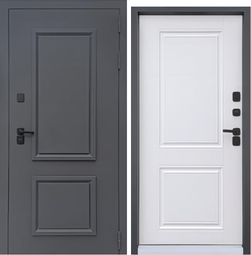 Входная дверь Атриум Термолюкс Муар 7024/Винорит белый