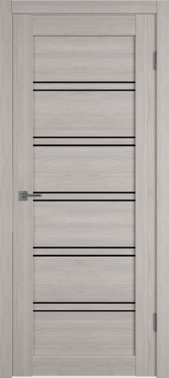 Межкомнатная дверь VFD Atum Pro 28 Stone Oak стекло лакобель черное black gloss