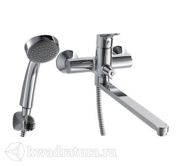 Смеситель для ванны Bravat F64898CLB Drop с длинным изливом и душевой лейкой