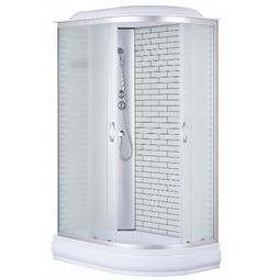 Душевая кабина Loranto CS-66120-20L/R FW 120 120х80х215 белый кирпичный узор