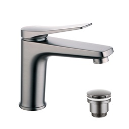 Смеситель для раковины Lemark LM3706GM Бронкс графит (с донным клапаном)