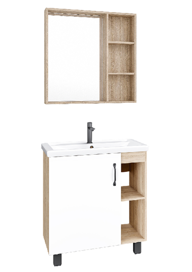 Комплект мебели для ванной Grossman Флай 70 белый дуб сонома