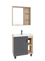 Комплект мебели для ванной Grossman Флай 70 серый дуб сонома