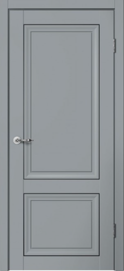 Межкомнатная дверь Flydoors Mone М01 Эмалит серый ДГ молдинг черный