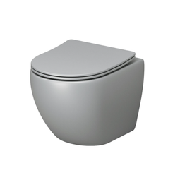 Унитаз подвесной безободковый Grossman Color GR-4455GLMS светло-серый матовый сиденье микролифт