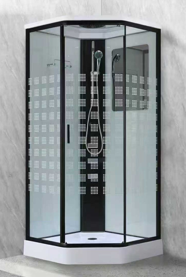 Душевая кабина Aquarius ECO-15 black 90x90x215 стекло с рисунком