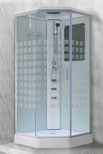 Душевая кабина Aquarius ECO-15 white 90x90x215 стекло с рисунком