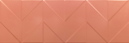 Настенная плитка Керамин Танага 6Д декор оранжевый 25х75 см сатинированная