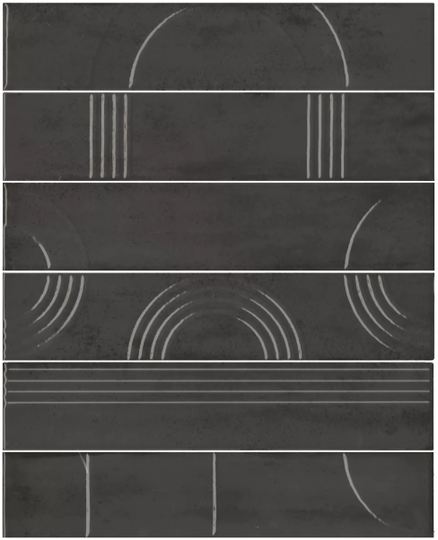 Панно Kerama Marazzi Мажорель черный (из 6 плит) 36x28,5 см KMP3STA009RN6X