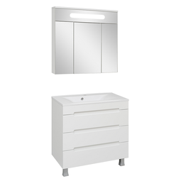 Комплект мебели для ванной Aqua de Marco Olivia 80 белый напольный 3 ящика