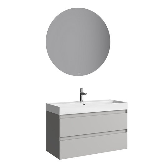 Комплект мебели для ванной Aqwella Geometria 100 серый туман
