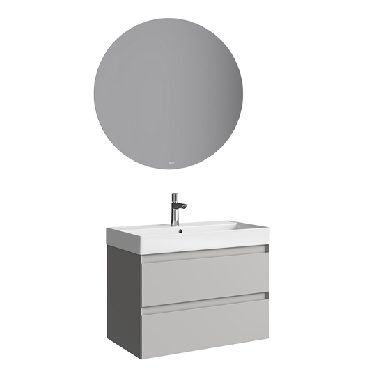 Комплект мебели для ванной Aqwella Geometria 80 серый туман