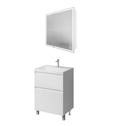 Комплект мебели для ванной Grossman Меркадо 70 белый матовый напольный