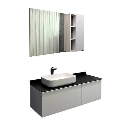 Комплект мебели для ванной Comforty Милан 120 белый глянец