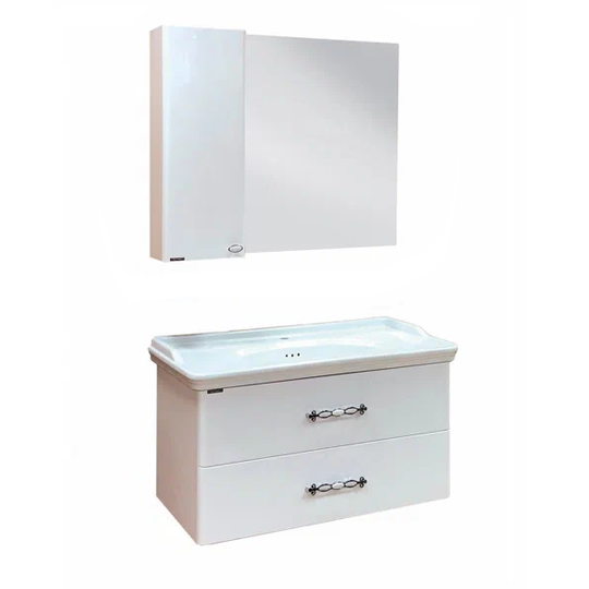 Комплект мебели для ванной Comforty Неаполь 100 белый глянец