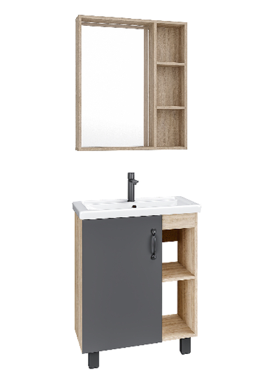 Комплект мебели для ванной Grossman Флай 60 серый дуб сонома