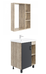 Комплект мебели для ванной Onika Тимбер 60.01 серый мат./дуб сонома