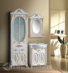 Комплект мебели для ванной Atoll Наполеон 65 белый/золото