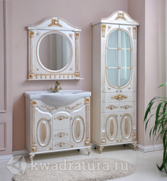Комплект мебели для ванной Atoll Наполеон 95 белый/золото