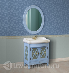 Комплект мебели для ванной Atoll Ретро 80 голубой/серебро