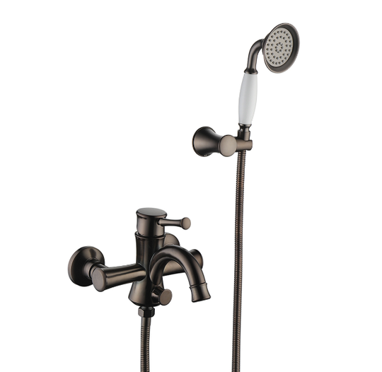 Смеситель для ванны Lemark LM6302RB Peretto с душевой лейкой черный кофе