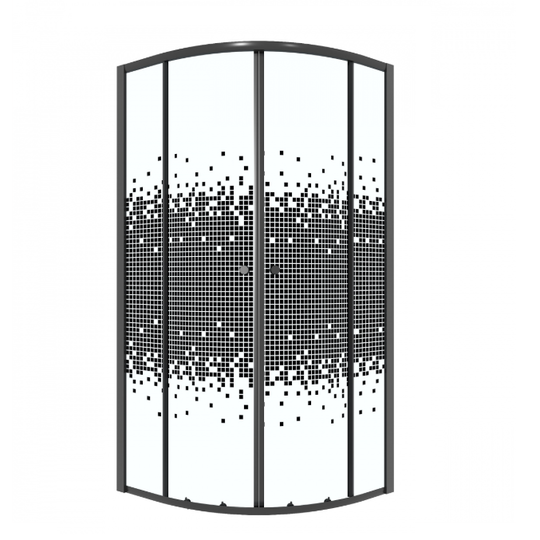 Душевой уголок Niagara Eco NG-1003-14BLACK 80x80x190 стекло с рисунком мозаика