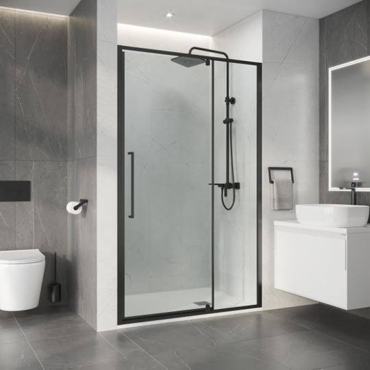 Душевая дверь Niagara Nova NG-35-12AGR 120x195 графит стекло прозрачное