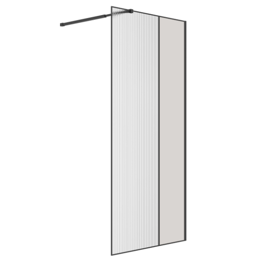 Душевая перегородка Niagara Nova NG-481-12FBlack 120x200 стекло рифленое/тонированное