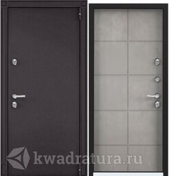 Дверь входная стальная Торэкс Snegir 55 8019/ПВХ Бетон серый S55-HT-1