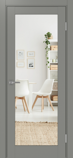 Межкомнатная дверь OPorte Турин 501.2 Зеркало/Зеркало Серый