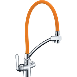 Смеситель для кухни Lemark LM3070C-Orange Comfort с подключением к фильтру с питьевой водой хром оранжевый