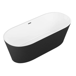Ванна акриловая отдельностоящая Grossman Forta GR-27021MB 170x75 черная матовая ребристая