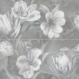 Панно Azori Opale Grey Flower (из 2 плит) 63x63 см