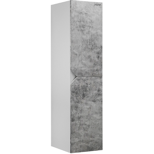 Пенал для ванной Grossman Инлайн 35 универсальный бетон белый