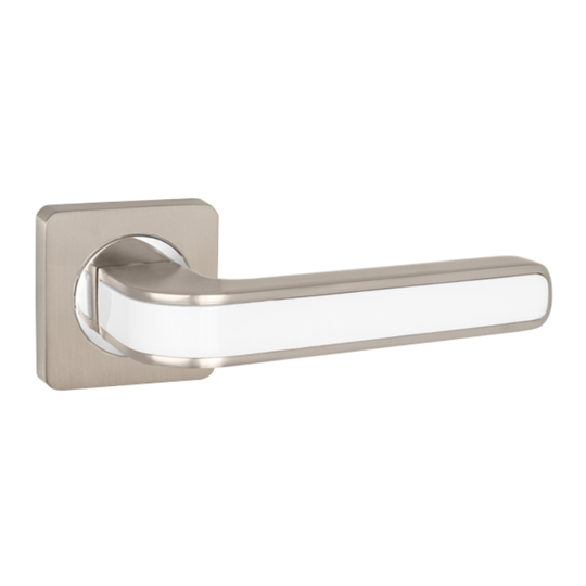 Дверная ручка Punto K.ZQ51.FUTURA SN/WH-19 матовый никель/белый