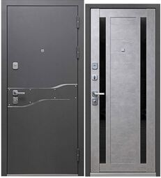 Входная дверь Феррони Luxor 2МДФ муар атрацит/бетон серый