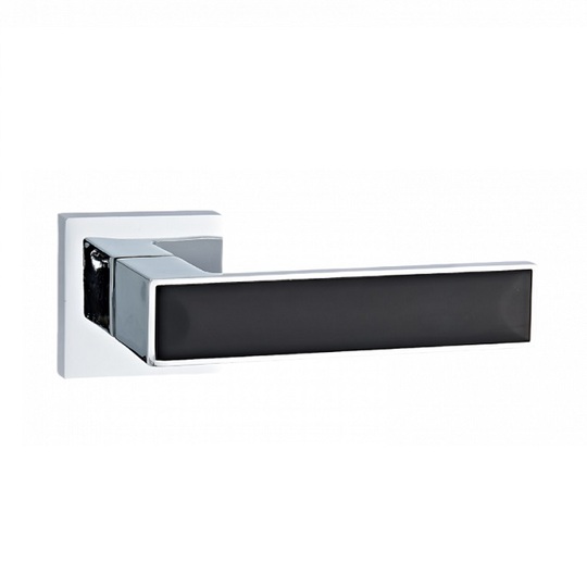 Дверная ручка на тонкой розетке Abriss R50.120 CP/MBP хром/черный матовый