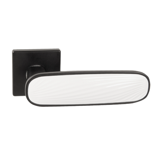 Дверная ручка на тонкой розетке Punto K.EST.Q52.SHADE BL/WH-24 черная/белая