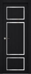 Межкомнатная дверь Synergy Сагиттарус парящая филенка Вуд Танген Блэк с зеркалом серебро